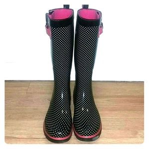 Polka-dot Rain Boots Size 6